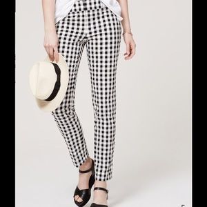 Loft Julie straight gingham slacks